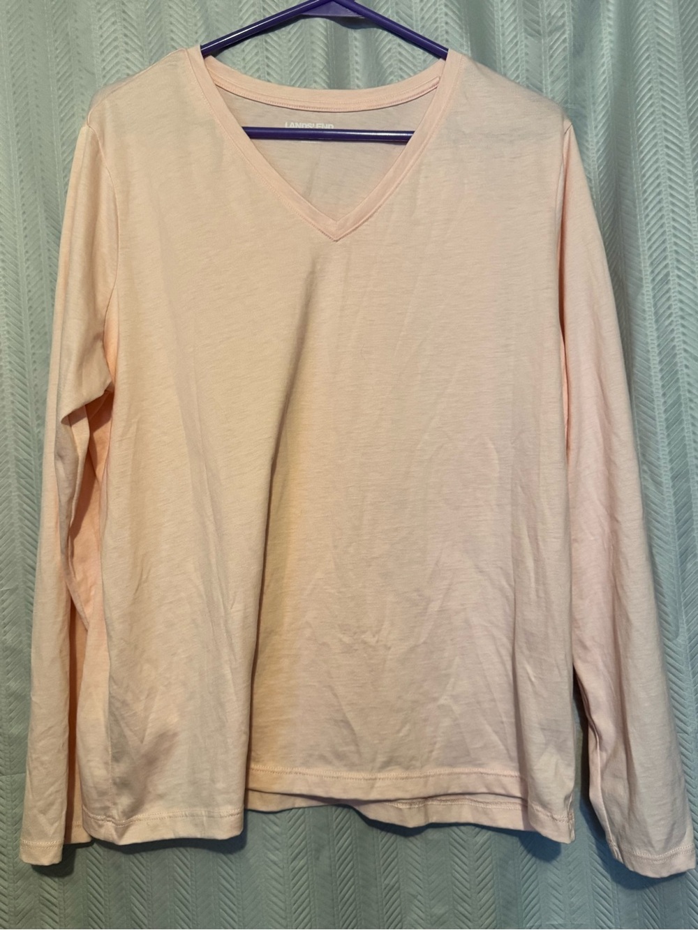 Lands End Supima Cotton Long Sleeve V-Neck T-Shirt